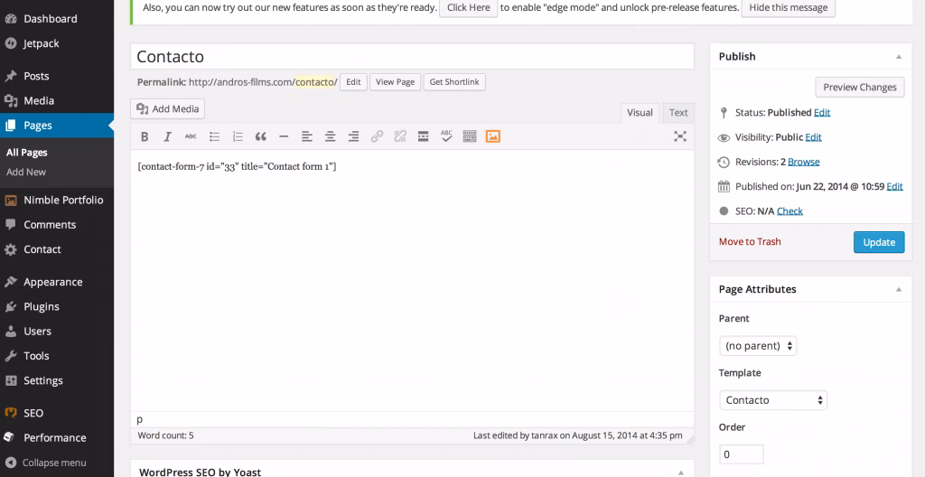 Wordpress contact form 7 9