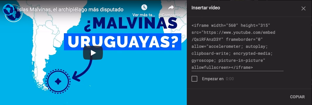 Youtube código HTML